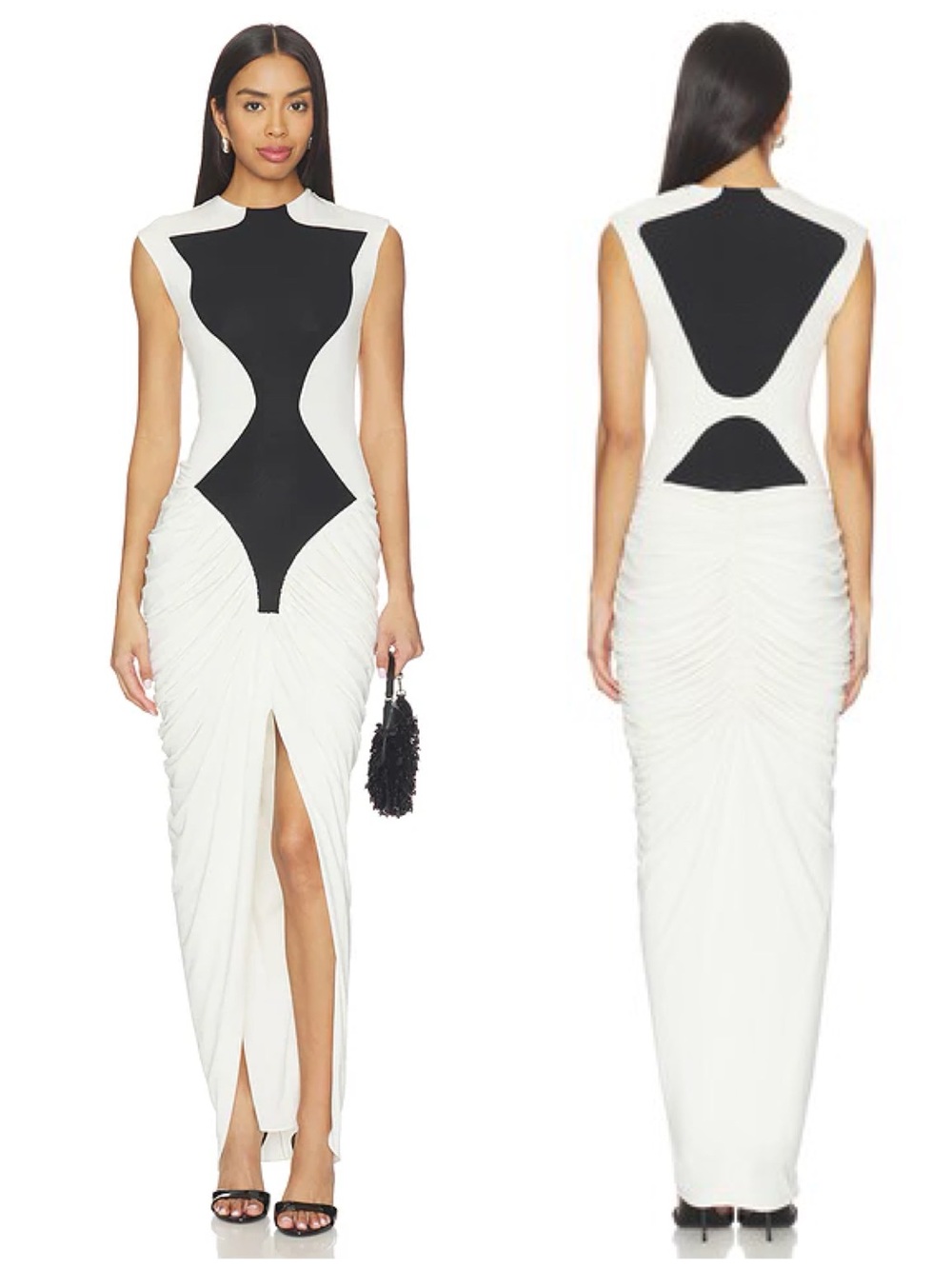 Et Ochs Dion Midi Long Colorblock Black White Dress Size Women’s 2 flaw